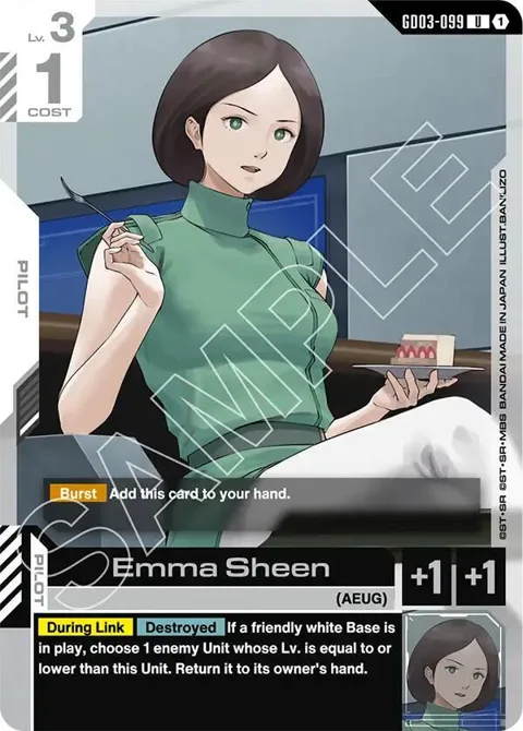 Emma Sheen GD03-099 Gundam card from Steel Requiem