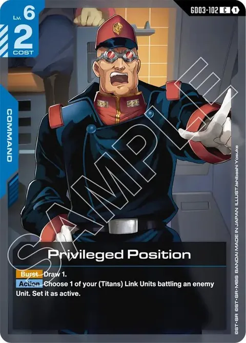 Privileged Position GD03-102 Gundam card from Steel Requiem