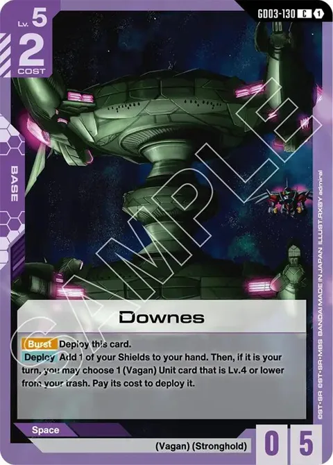 Downes GD03-130 Gundam card from Steel Requiem
