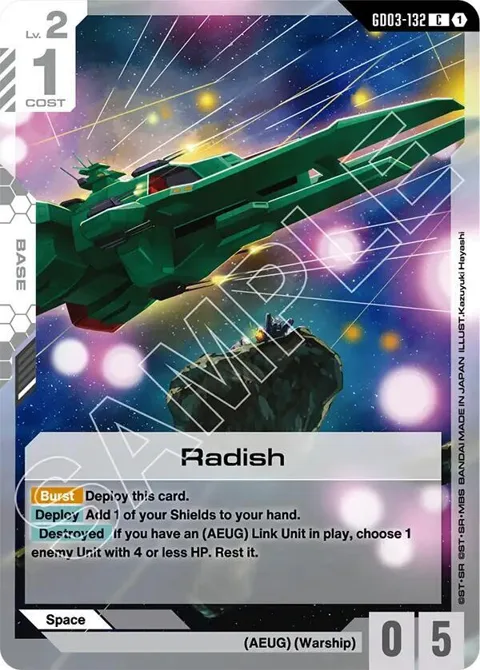 Radish GD03-132 Gundam card from Steel Requiem