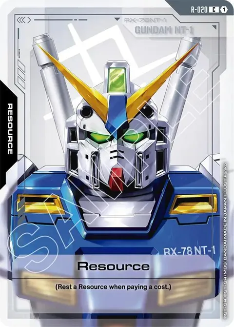 Resource R-020 Gundam card from Steel Requiem
