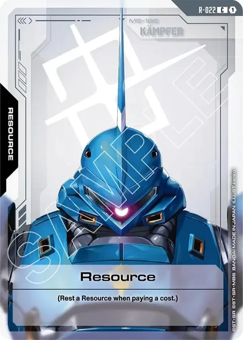 Resource R-022 Gundam card from Steel Requiem