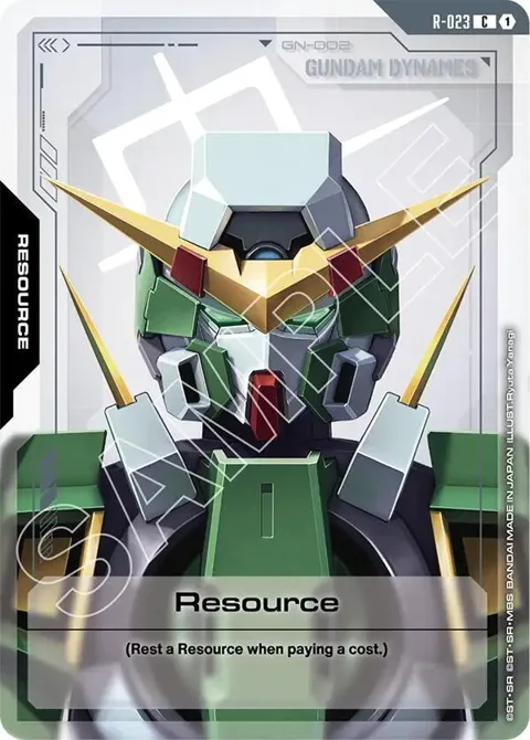 Resource R-023 Gundam card from Steel Requiem