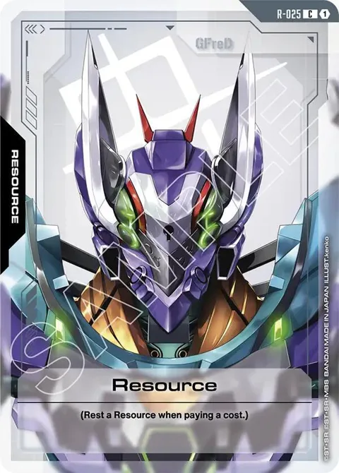 Resource R-025 Gundam card from Steel Requiem