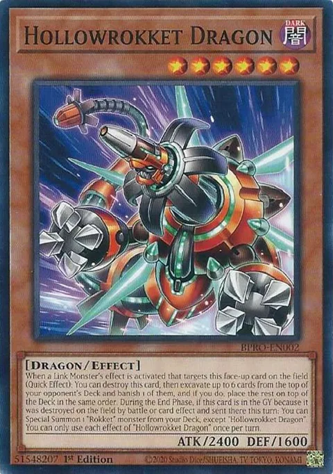 Hollowrokket Dragon BPRO-EN002 Yu-Gi-Oh card from Burst Protocol