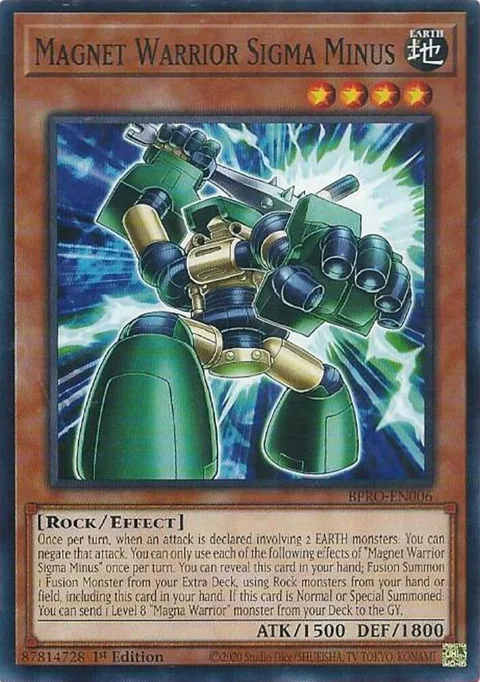 Magnet Warrior Sigma Minus BPRO-EN006 Yu-Gi-Oh card from Burst Protocol