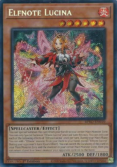 Elfnote Lucina BPRO-EN010 Yu-Gi-Oh card from Burst Protocol