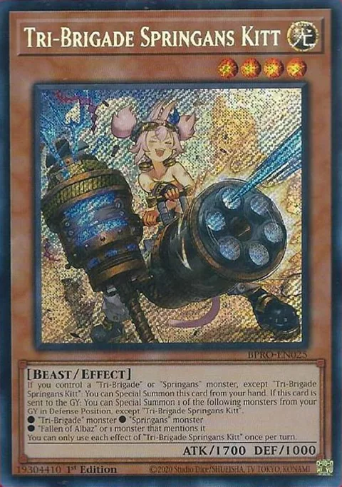 Tri-Brigade Springans Kitt BPRO-EN025 Yu-Gi-Oh card from Burst Protocol