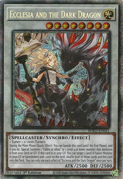 Ecclesia and the Dark Dragon Starlight Rare BPRO-EN041 Yu-Gi-Oh card from Burst Protocol