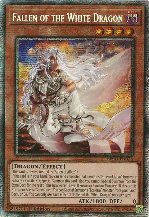 Fallen of the White Dragon Starlight Rare BPRO-EN024 Yu-Gi-Oh card from Burst Protocol
