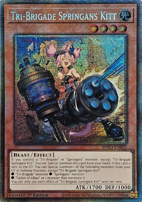 Tri-Brigade Springans Kitt Starlight Rare BPRO-EN025 Yu-Gi-Oh card from Burst Protocol
