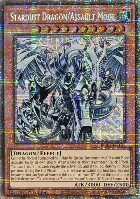 Stardust Dragon/Assault Mode Starlight Rare BPRO-EN101 Yu-Gi-Oh card from Burst Protocol