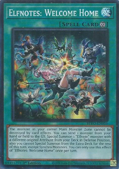Elfnotes: Welcome Home BPRO-EN056 Yu-Gi-Oh card from Burst Protocol