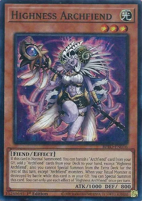 Highness Archfiend BPRO-EN016 Yu-Gi-Oh card from Burst Protocol