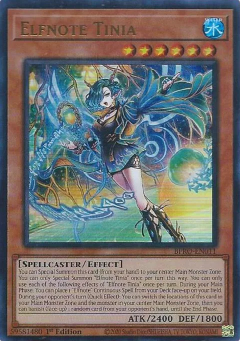 Elfnote Tinia BPRO-EN011 Yu-Gi-Oh card from Burst Protocol