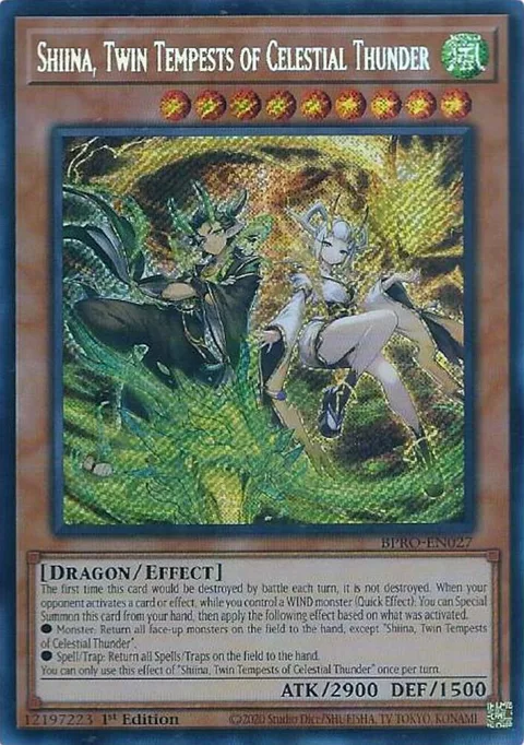 Shiina, Twin Tempests of Celestial Thunder BPRO-EN027 Yu-Gi-Oh card from Burst Protocol