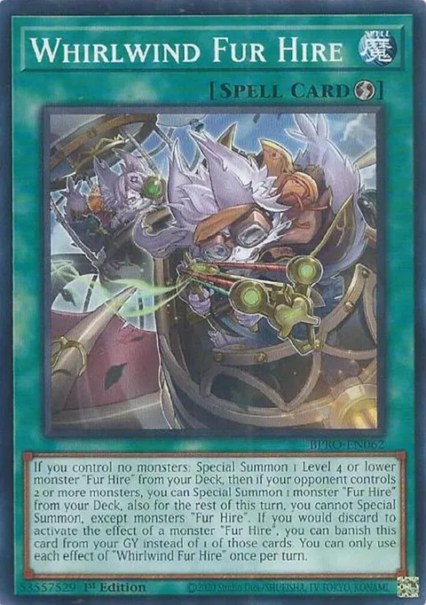 Whirlwind Fur Hire BPRO-EN062 Yu-Gi-Oh card from Burst Protocol