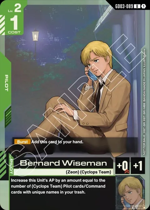 Bernard Wiseman GD03 Release Event GD03-089 Gundam card from Gundam Promotional Cards