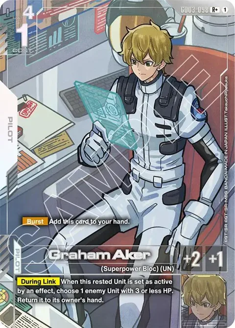 Graham Aker R+ GD03-098 Gundam card from Steel Requiem