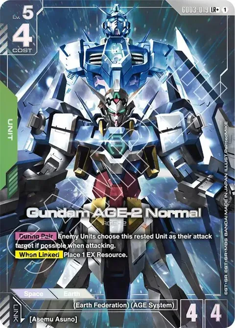 Gundam AGE-2 Normal LR+ GD03-019 Gundam card from Steel Requiem