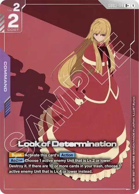 Look of Determination R+ GD03-114 Gundam card from Steel Requiem