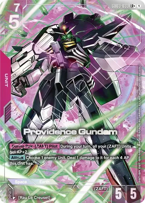 Providence Gundam LR+ GD03-033 Gundam card from Steel Requiem