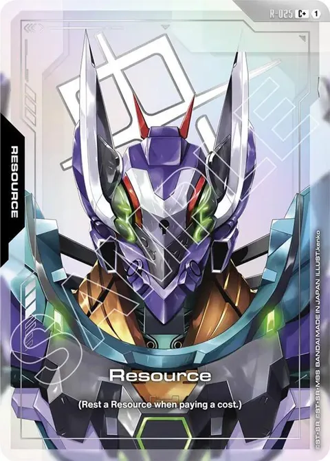 Resource C+ R-025 Gundam card from Steel Requiem