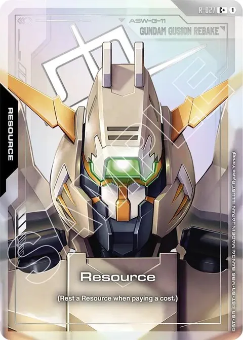 Resource C+ R-027 Gundam card from Steel Requiem