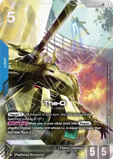 The-O LR+ GD03-002 Gundam card from Steel Requiem