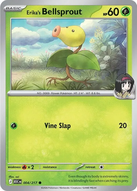 Erika's Bellsprout #004/217 Pokémon card from Ascended Heroes
