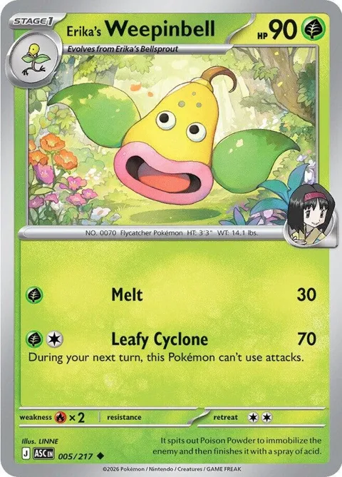 Erika's Weepinbell #005/217 Pokémon card from Ascended Heroes