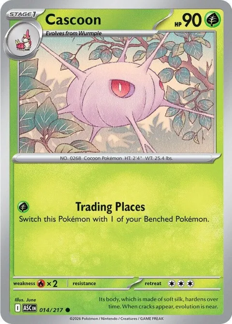 Cascoon #014/217 Pokémon card from Ascended Heroes