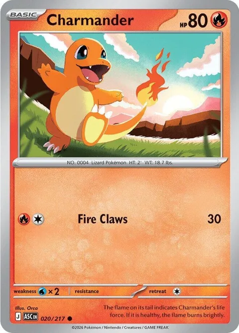 Charmander #020/217 Pokémon card from Ascended Heroes