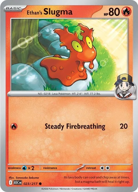 Ethan's Slugma #023/217 Pokémon card from Ascended Heroes