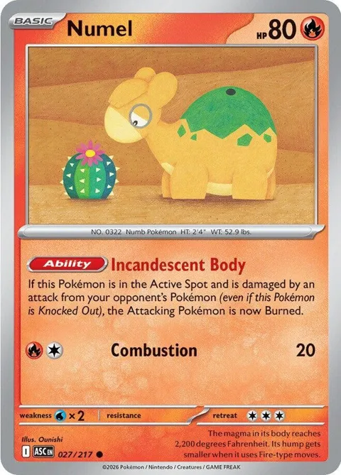 Numel #027/217 Pokémon card from Ascended Heroes