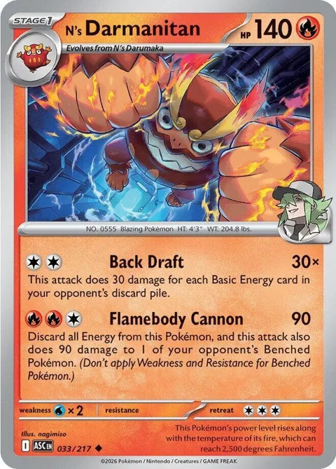 N's Darmanitan #033/217 Pokémon card from Ascended Heroes