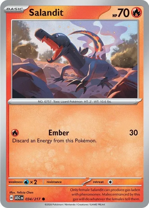 Salandit #034/217 Pokémon card from Ascended Heroes
