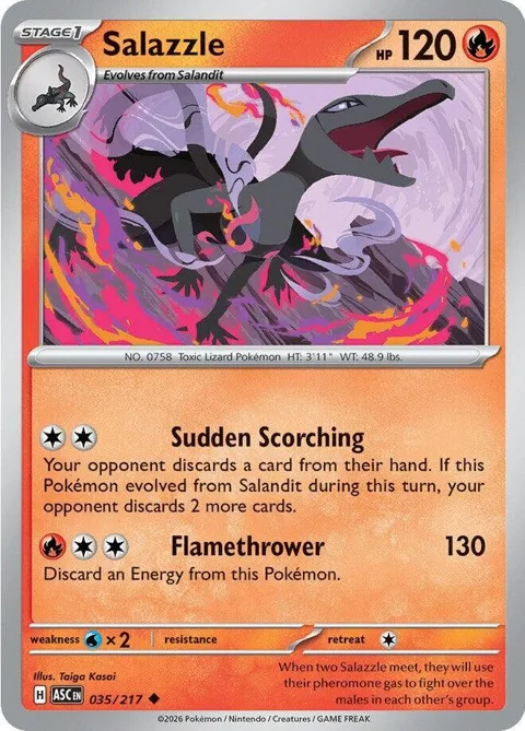 Salazzle #035/217 Pokémon card from Ascended Heroes