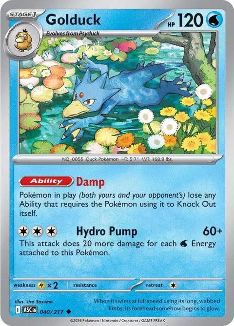 Golduck #040/217 Pokémon card from Ascended Heroes