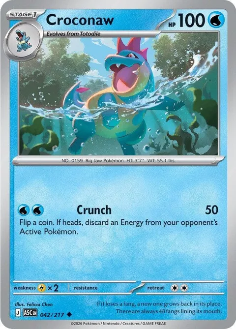 Croconaw #042/217 Pokémon card from Ascended Heroes
