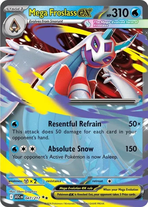 Mega Froslass ex #047/217 Holofoil Pokémon card from Ascended Heroes