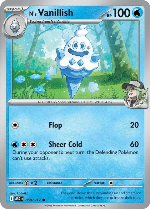 N's Vanillish #050/217 Pokémon card from Ascended Heroes