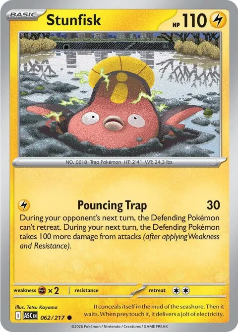 Stunfisk #062/217 Pokémon card from Ascended Heroes