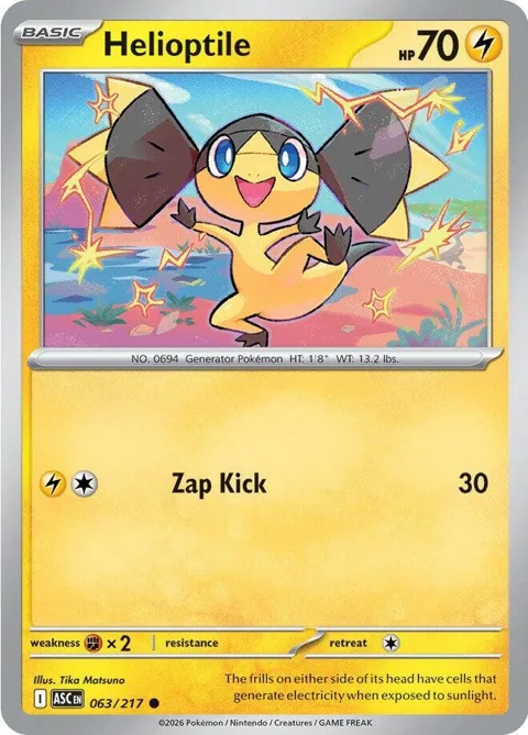 Helioptile #063/217 Pokémon card from Ascended Heroes