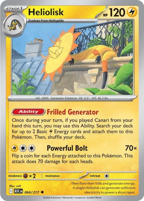 Heliolisk #064/217 Pokémon card from Ascended Heroes