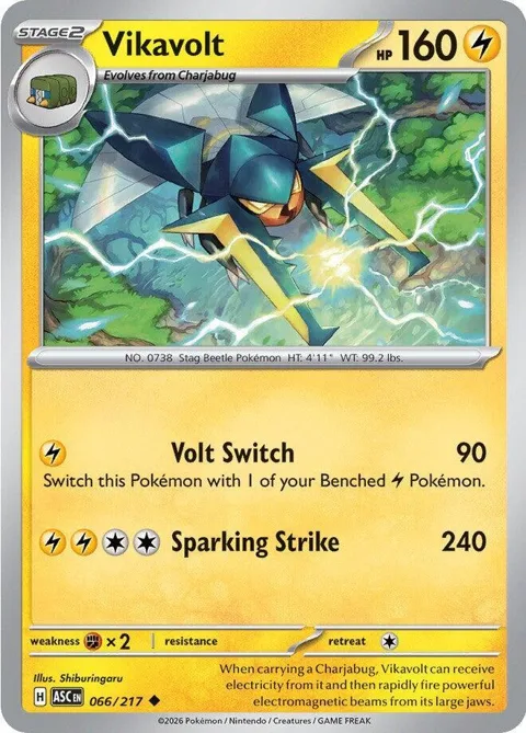 Vikavolt #066/217 Pokémon card from Ascended Heroes