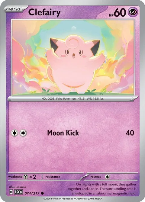 Clefairy #074/217 Pokémon card from Ascended Heroes