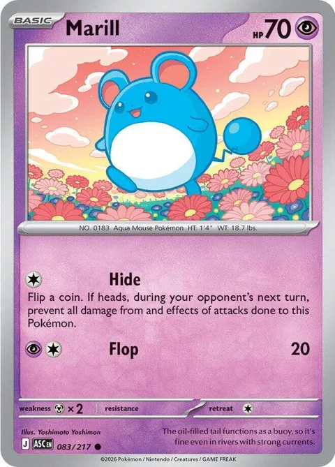 Marill #083/217 Pokémon card from Ascended Heroes