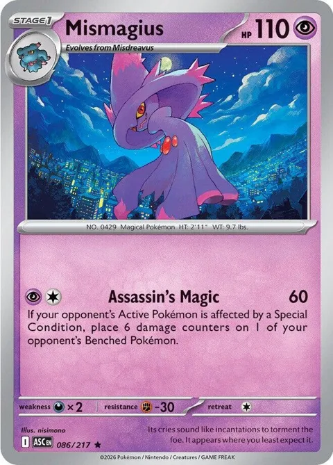 Mismagius #086/217 Holofoil Pokémon card from Ascended Heroes