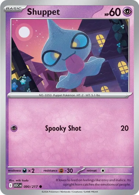 Shuppet #090/217 Pokémon card from Ascended Heroes